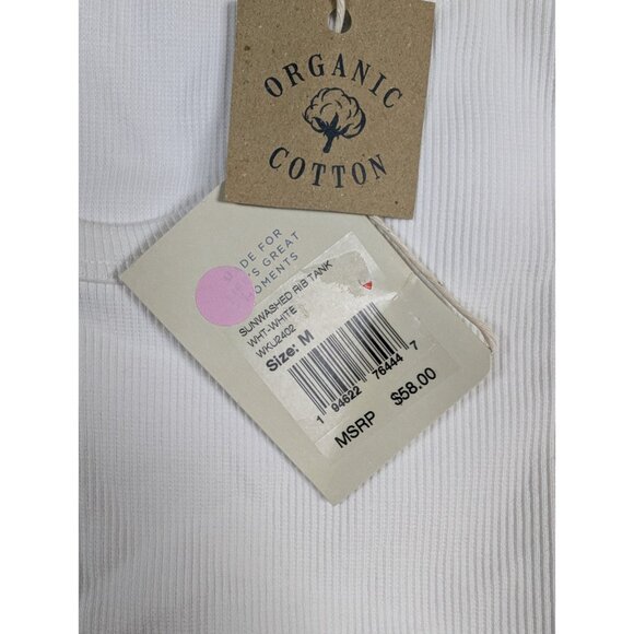 Faherty Womens Ribbed Tank Top Size Medium White The Sunwashed Collection Boho - Picture 2 of 6